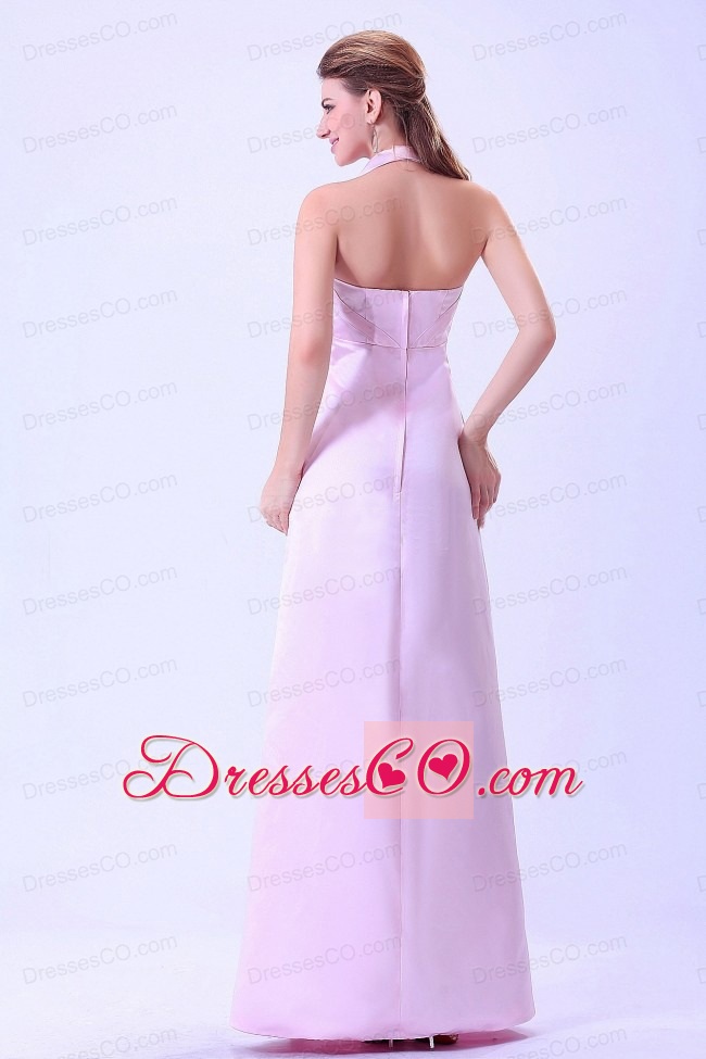 Halter Column Baby Pink For Bridemaid Dress Satin