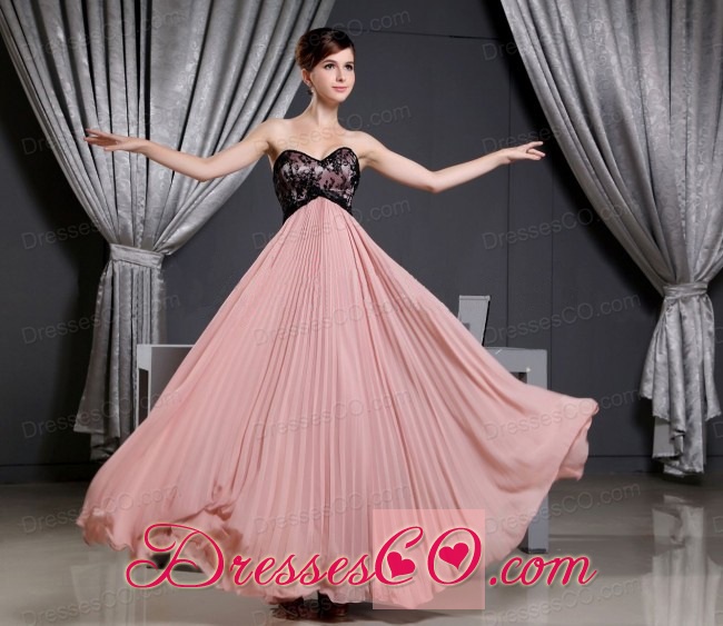Pink Prom Dress With Pleat Decorate