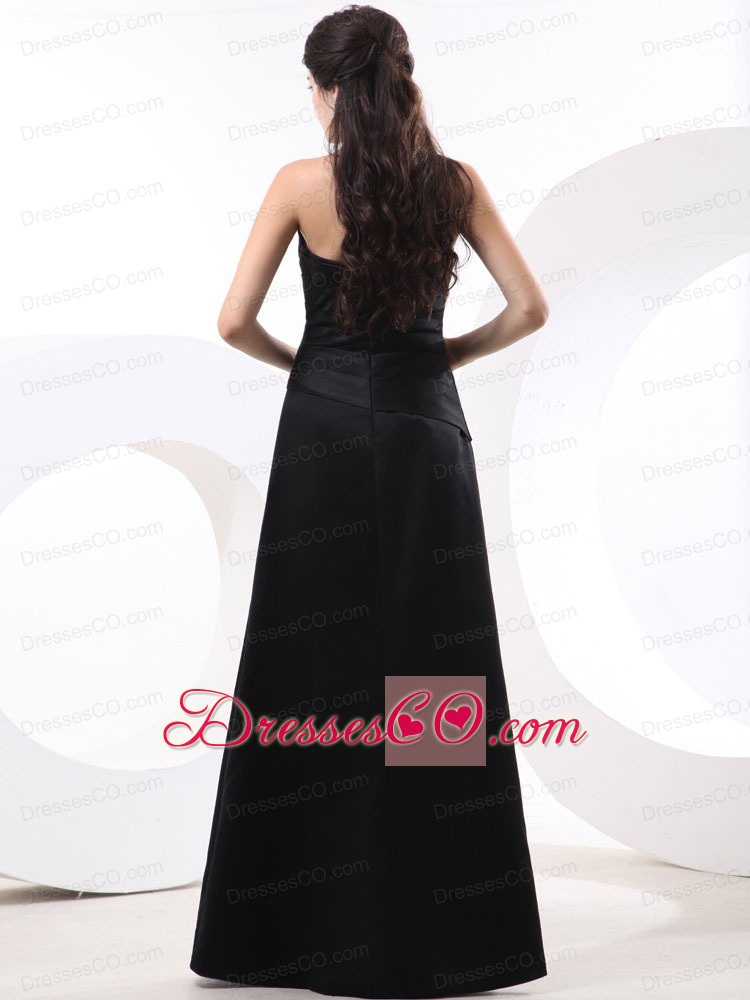Black Prom Dress With Strapless Beading And Long