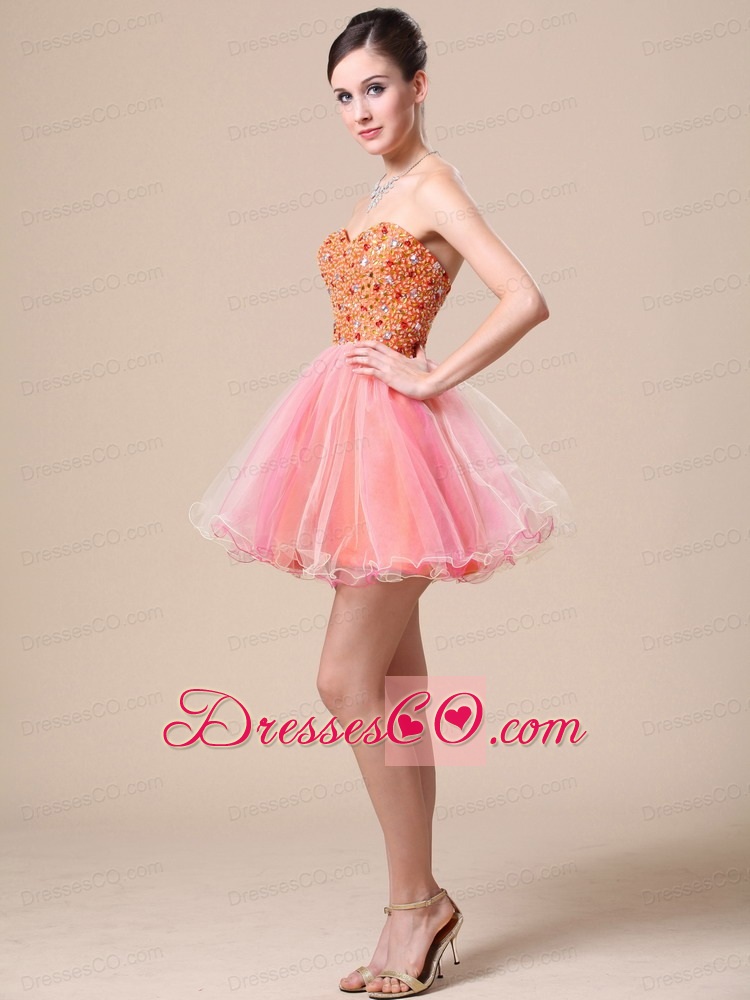 For Custom Made Prom Dress with Beaded Bodice Organza