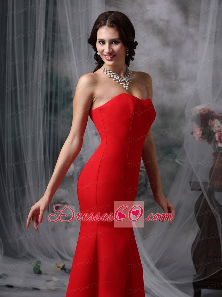 Fashionable Red Evening Dress Mermaid Chiffon And Long