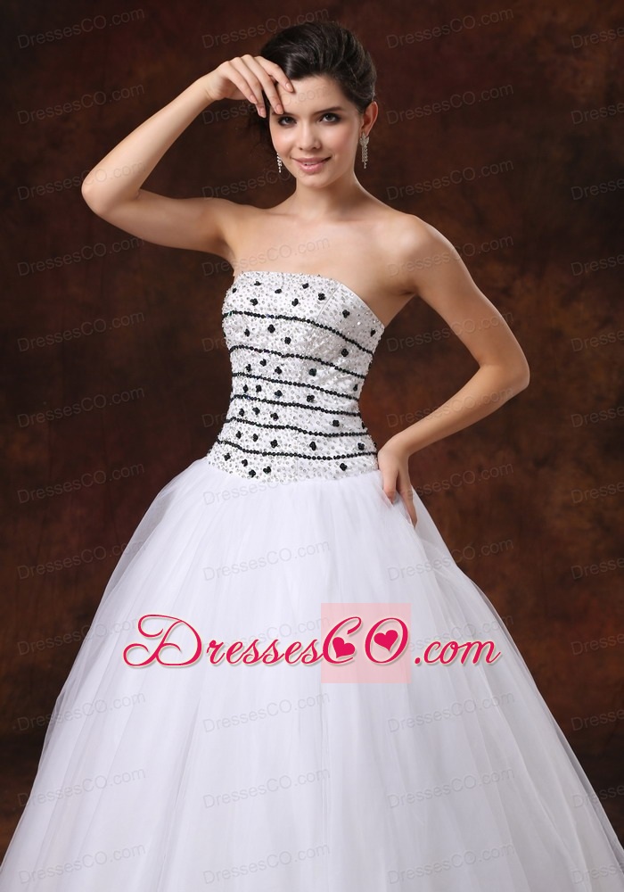 Ball Gown Beaded Bodice For Wedding Dress Tulle Long