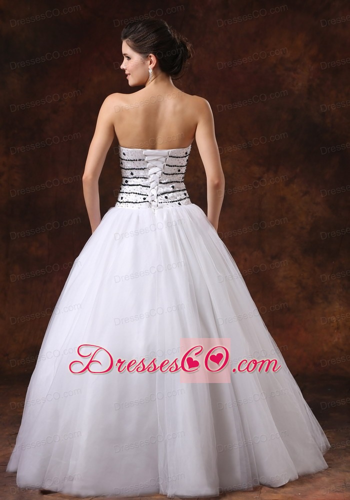 Ball Gown Beaded Bodice For Wedding Dress Tulle Long
