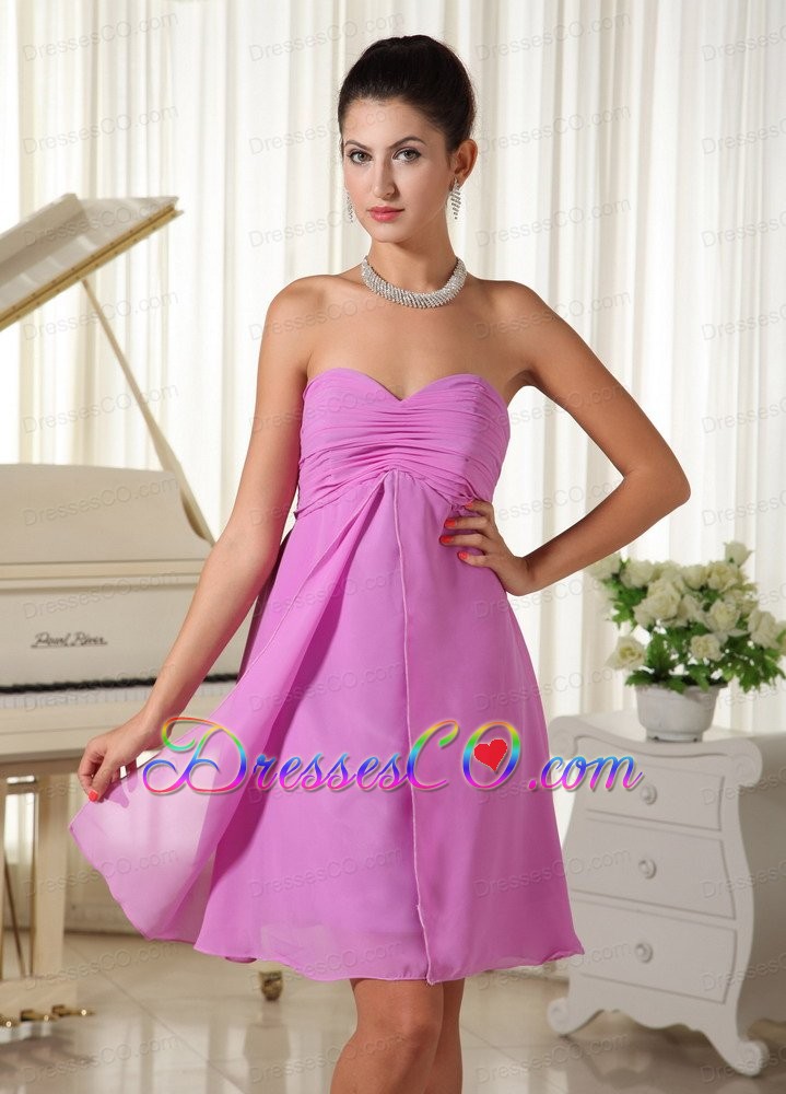 Lavender Ruched Bodice Chiffon For Cusomize Homecoming Dress