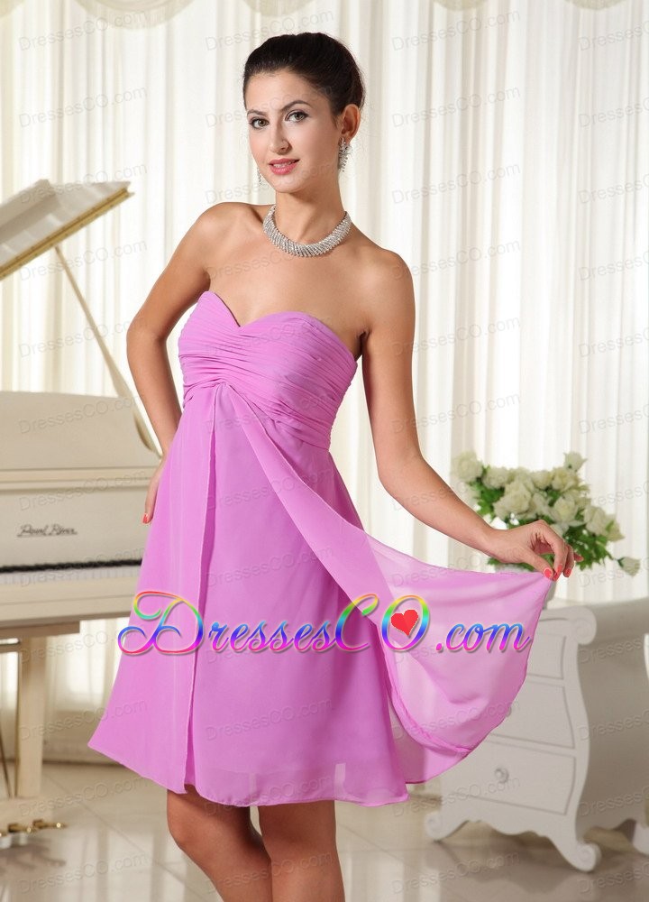 Lavender Ruched Bodice Chiffon For Cusomize Homecoming Dress