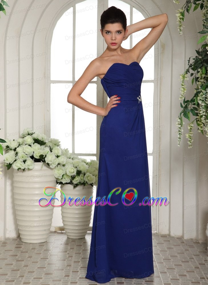 Royal Blue Appliques With Beading Prom Dress For Custom Made