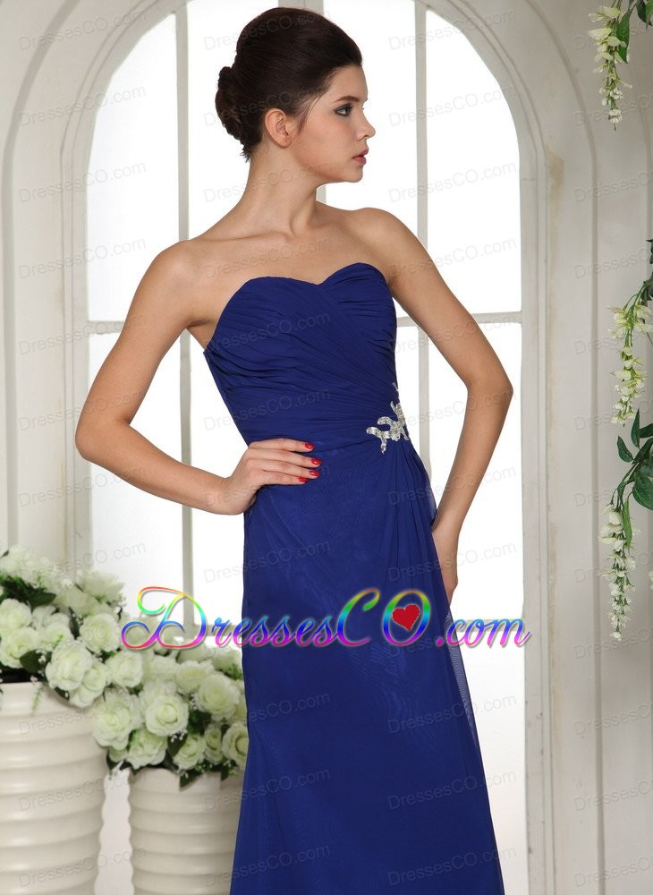 Royal Blue Appliques With Beading Prom Dress For Custom Made