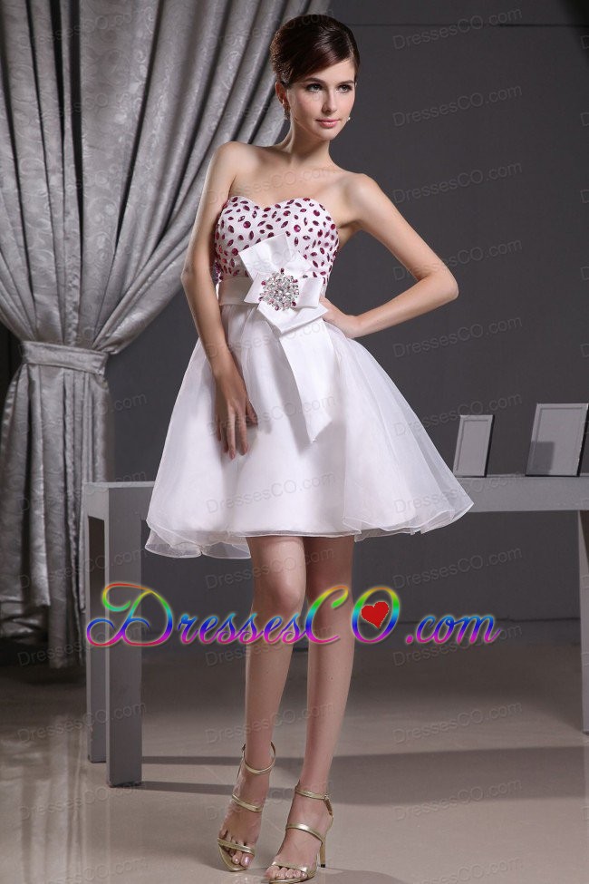 Beaded Decorate Bust and Sash For Prom Dress Organza
