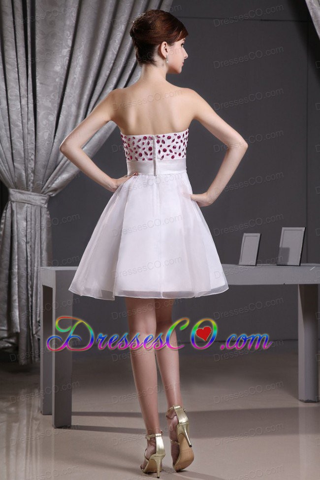Beaded Decorate Bust and Sash For Prom Dress Organza