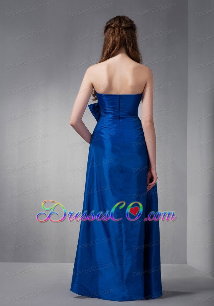 Royal Blue Taffeta Prom Dress with Appliques