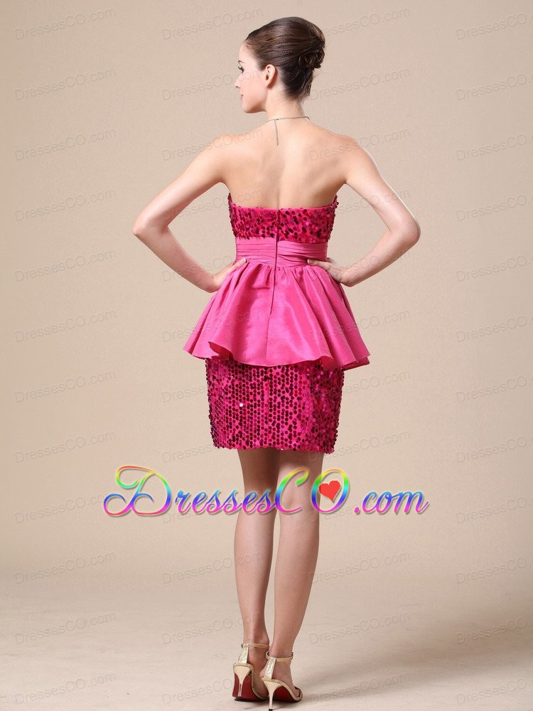 Paillette Over Skirt and Strapless For Prom Dress