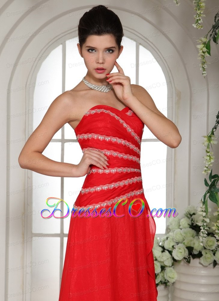 Wholesale Red Luxurious Prom Dress With Brush Train