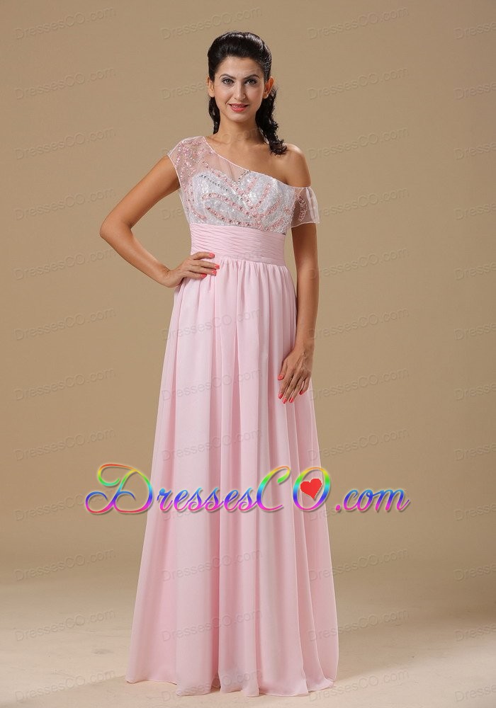 Saint Louis Baby Pink Chiffon Long Prom Celebrity Dress