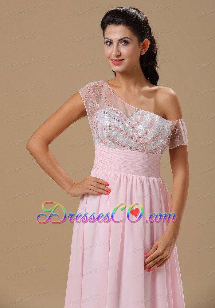 Saint Louis Baby Pink Chiffon Long Prom Celebrity Dress