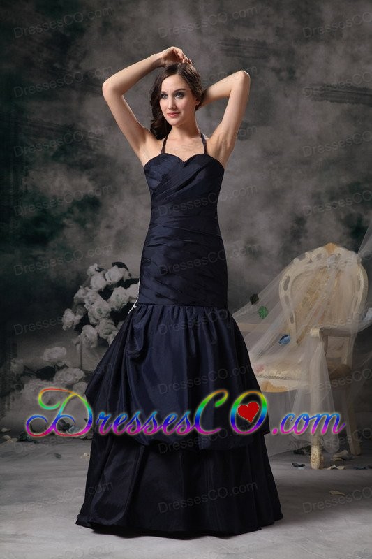 Elegnt Navy Mermaid Halte Prom / Evening Dress Long