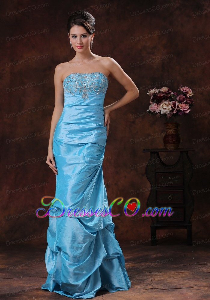 Aqua Blue Mermaid Prom Dress Clearances With Beaded Decorate Bust