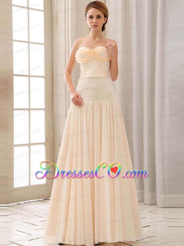 For Beautiful Prom Dress With Beading and Champagne