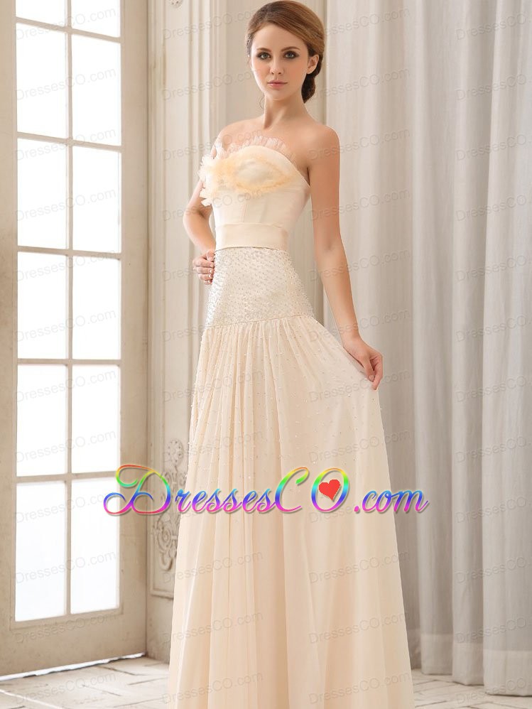 For Beautiful Prom Dress With Beading and Champagne