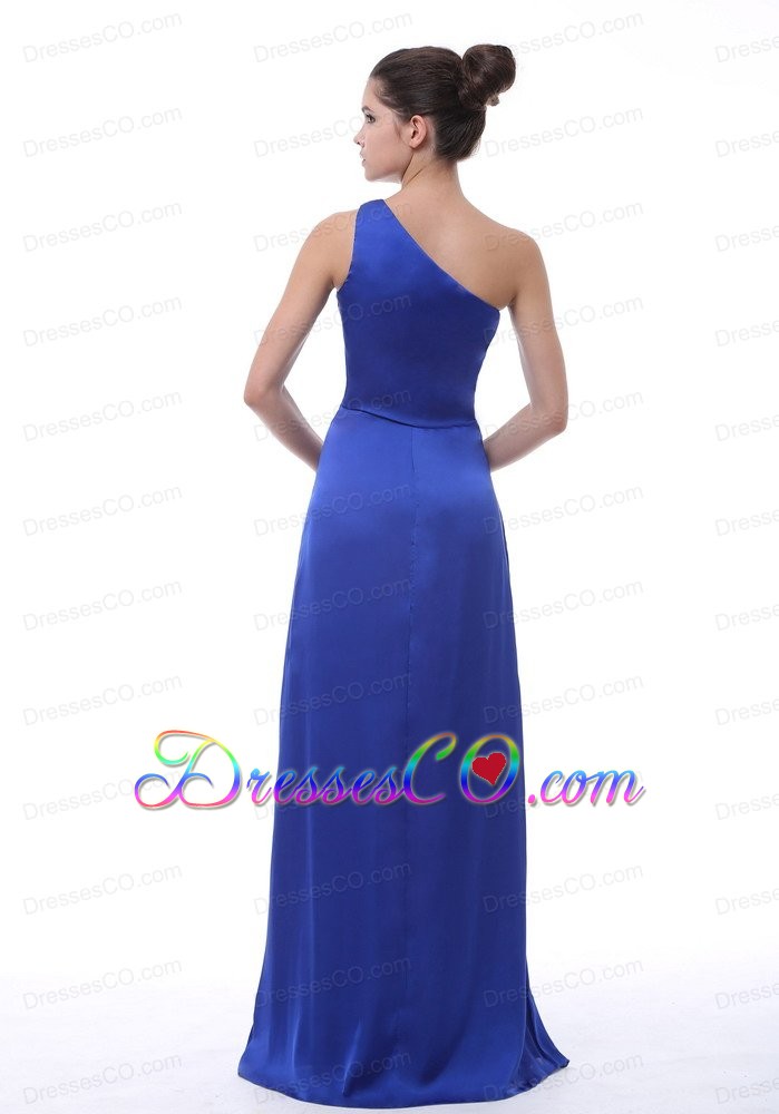 Royal Blue One Shoulder Taffeta Long Bridesmaid Dress For 2013