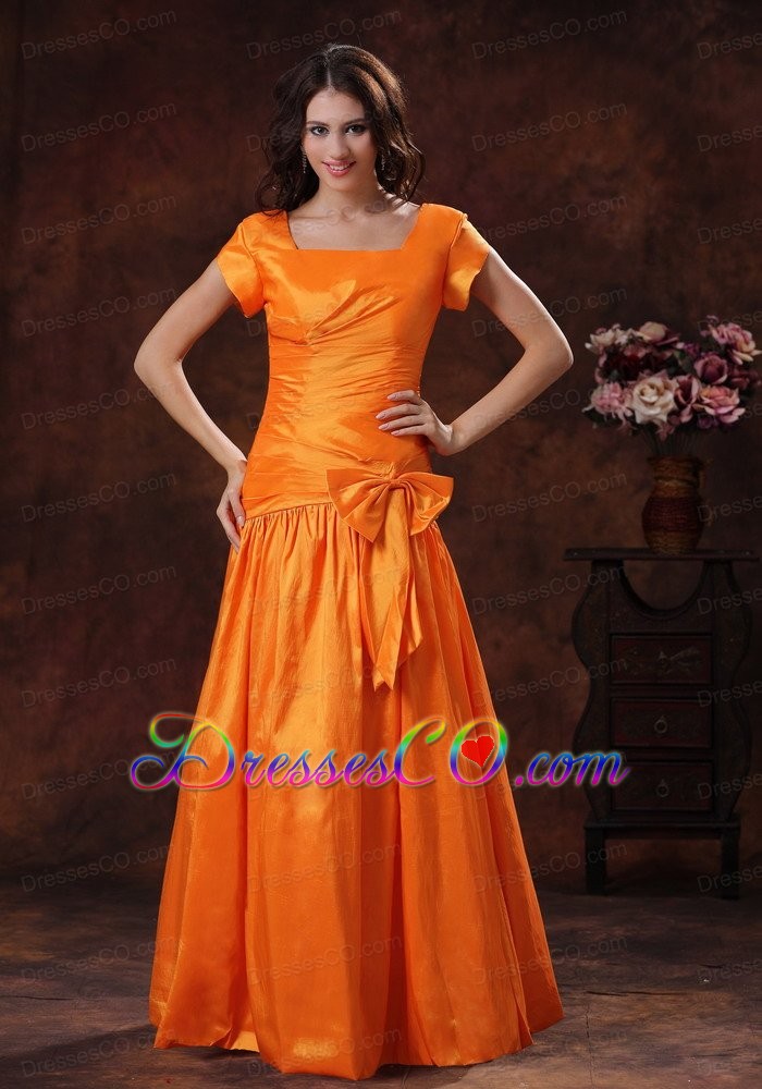 Wear A New Style Hot Orange Square Bridesmaid Dress