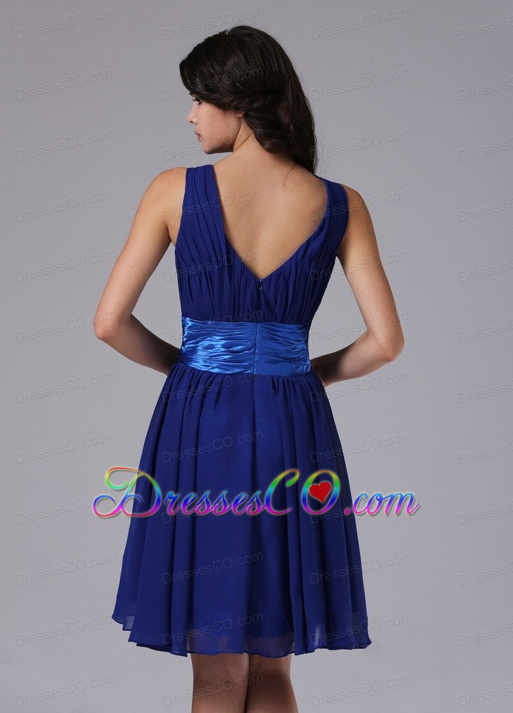 Peacock Blue For Prom Dress With Bowknot Chiffon