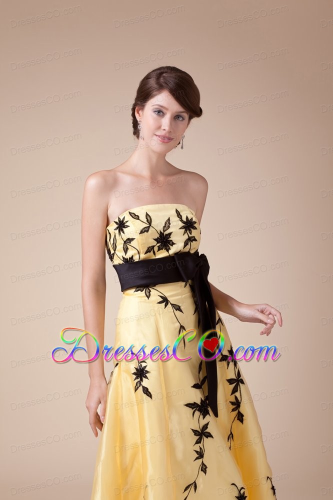 Bowknot Exclusive Empire Strapless Long Prom Dress For 2013