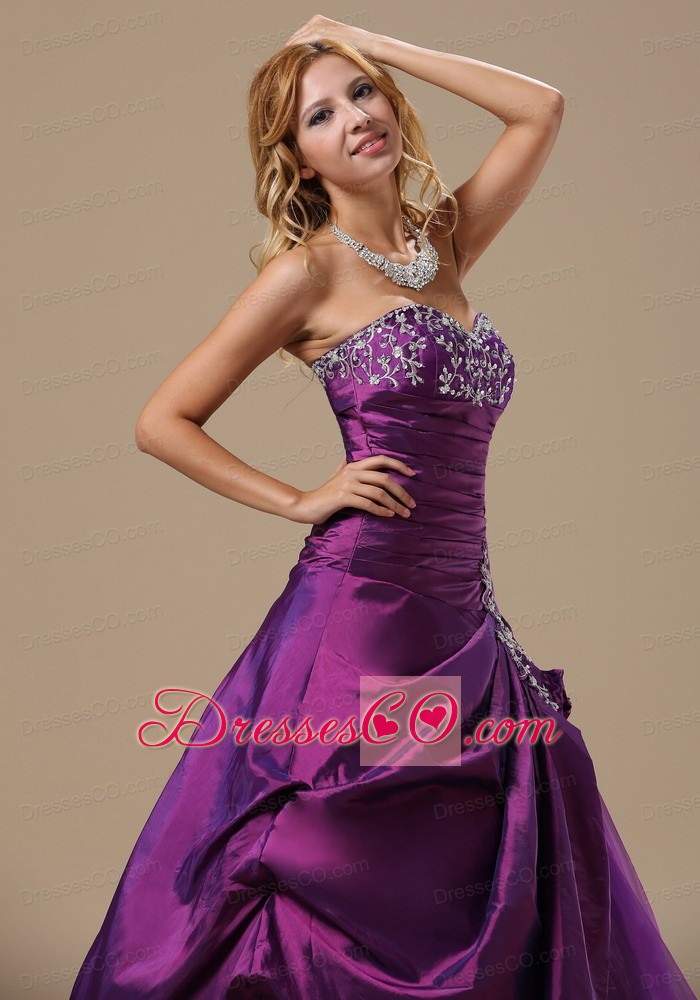 Appliques Decorate Bust and Ruched Bodice For Quinceanera Dress