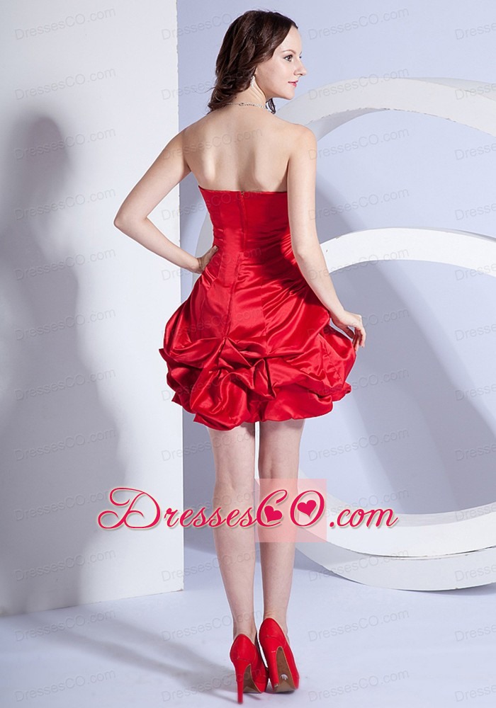 Beading Decorate Bodice A-line Mini-length Strapless Prom Dress