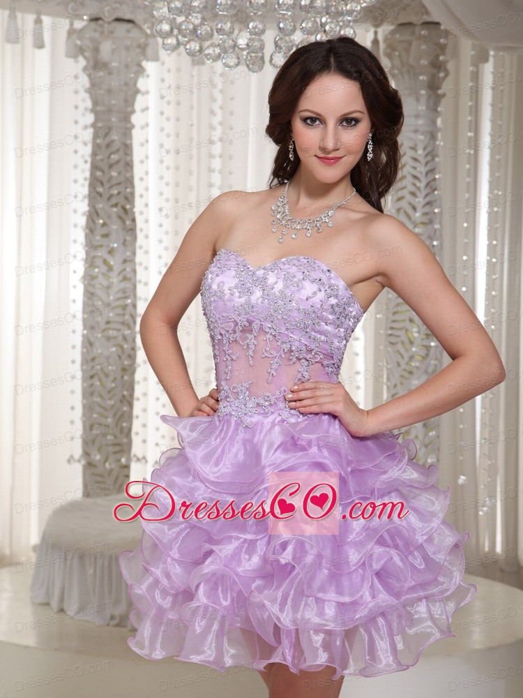 Sexy Beaded Decorate Homecoming Dress With Mini-length Organza