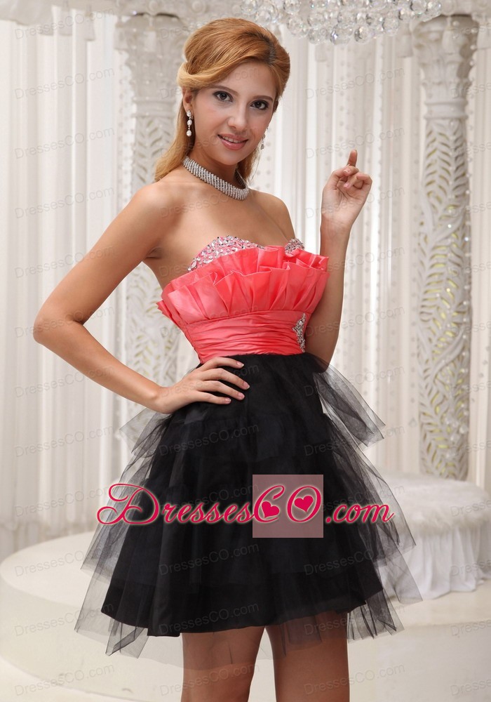 Black Lovely Homecoming / Cocktail Dress For Beaded Decorate Neckline Mini-length