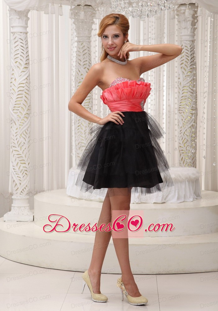 Black Lovely Homecoming / Cocktail Dress For Beaded Decorate Neckline Mini-length