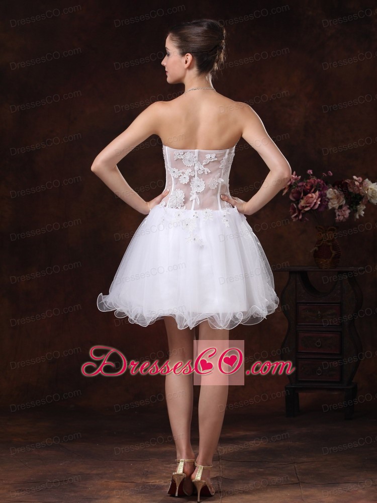 Appliques Mini-length For White Cocktail / Homecoming Dress