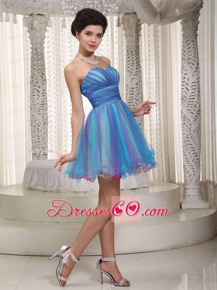A-line / Princess Mini-length Organza Ruching Prom / Cocktail Dress