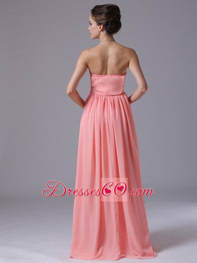 Watermelon Long Prom Dress Ruched