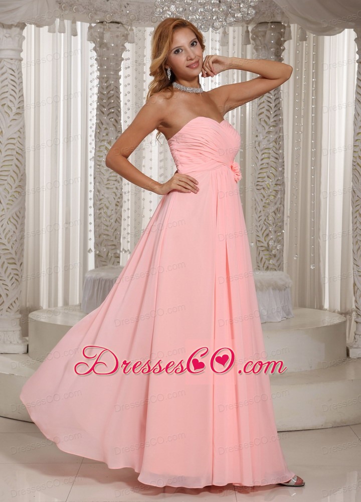 Baby Pink Stylish Prom Dress Ruched Bodice Chiffon For Prom