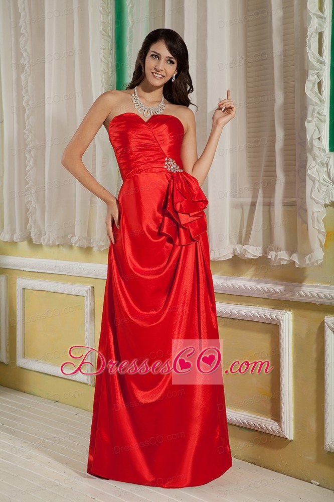 Beading Red Customize Column Evening Dress