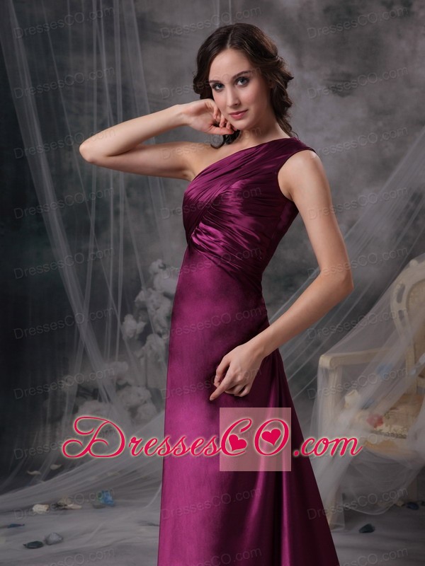 Purple One Shoulder Dama Dress For Quinceanera Long Ruch