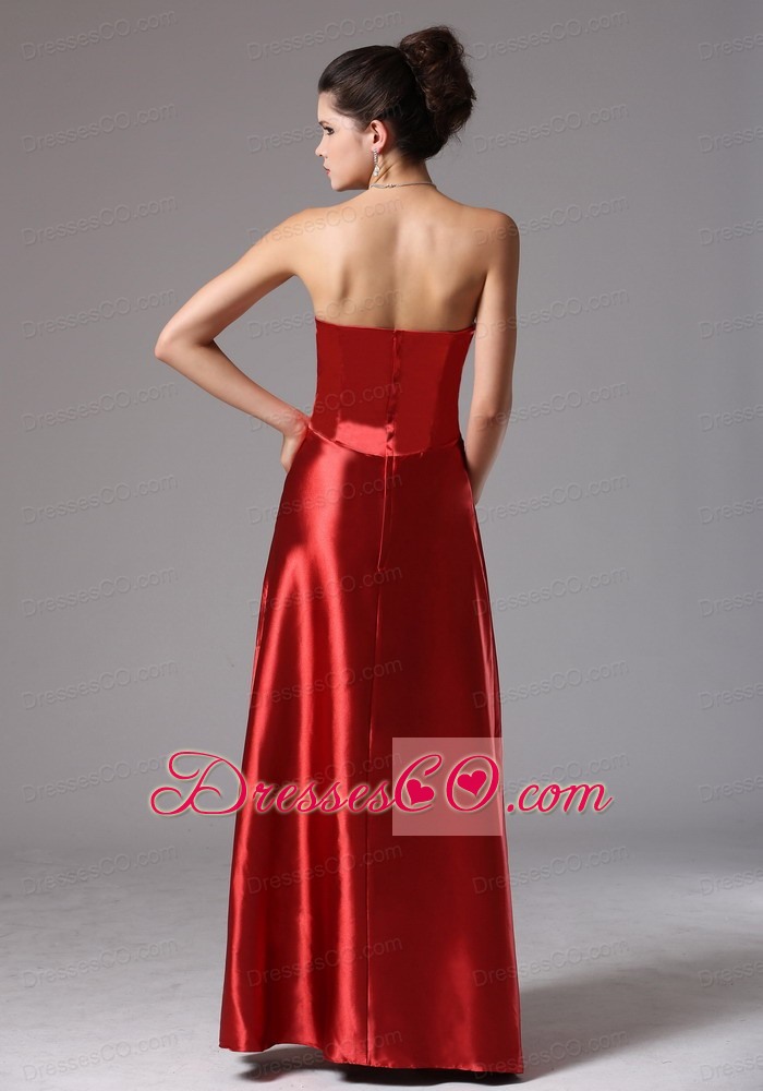 Custom Made Wine Red Column Prom Dress With Bows Connecticut