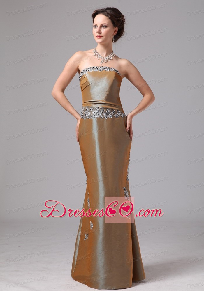 Olive Green Appliques Mermaid Mother Of The Bride Dress With Jacket For Custom Made