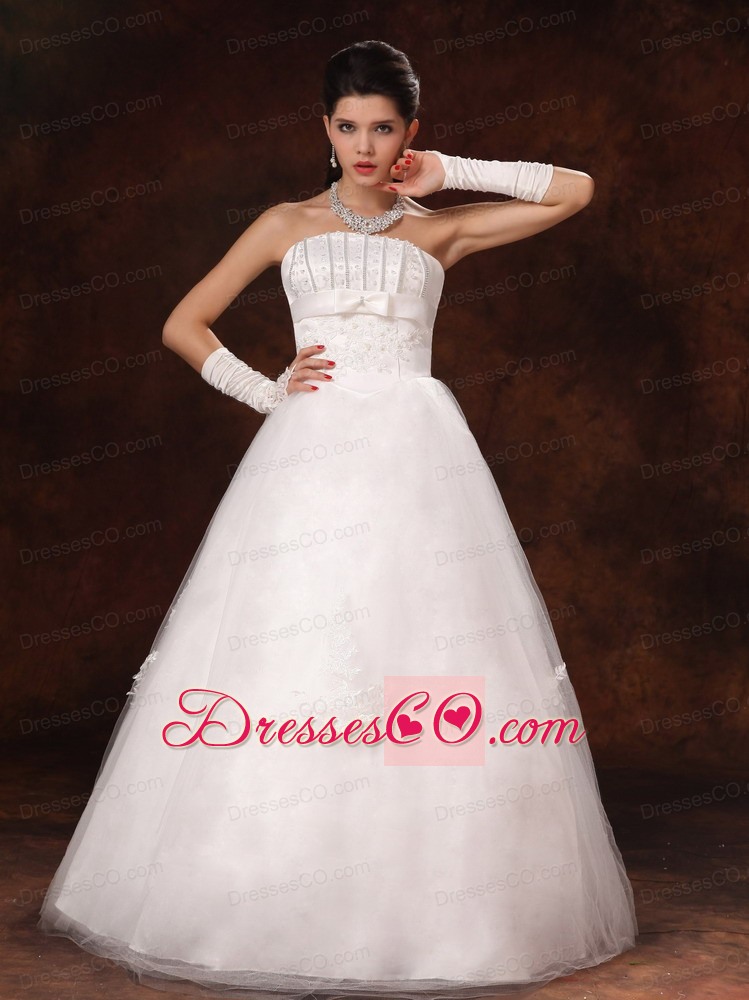 Custom Made Strapless Long With Beading For New Style Wedding Dress