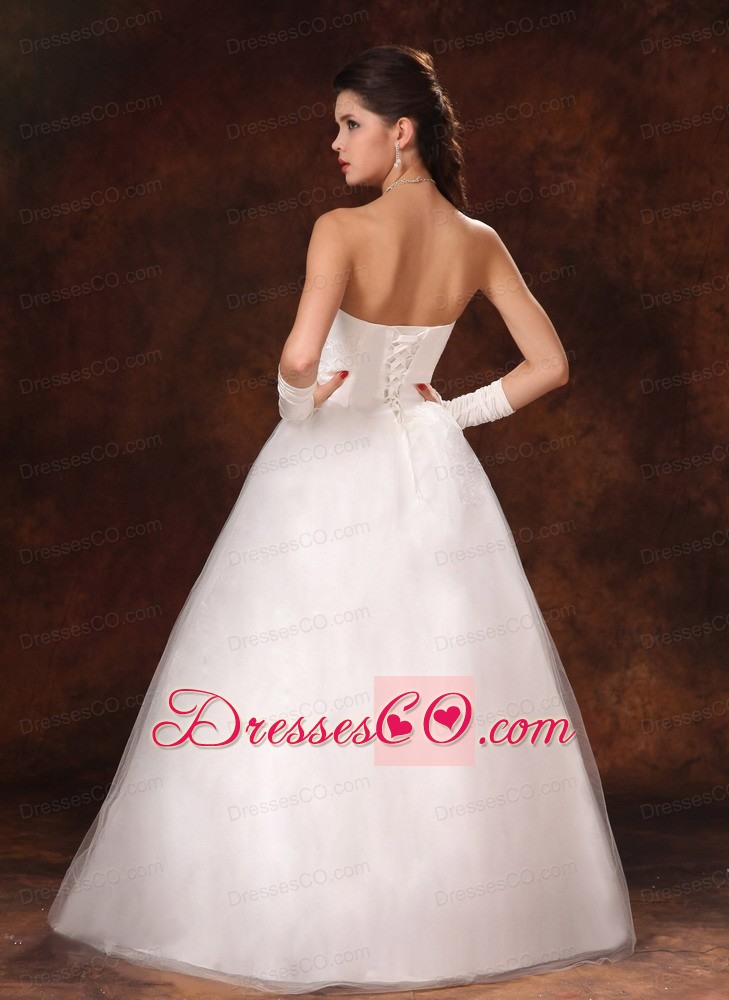 Custom Made Strapless Long With Beading For New Style Wedding Dress
