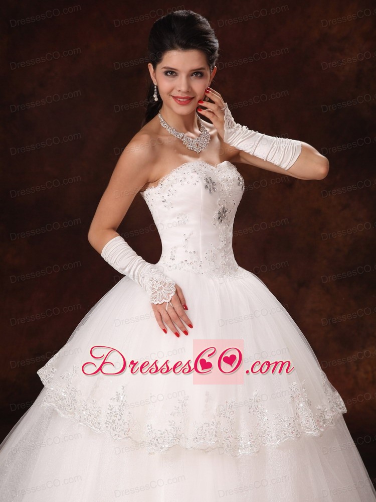 Lace Beaded Church Wedding Dress For Customize