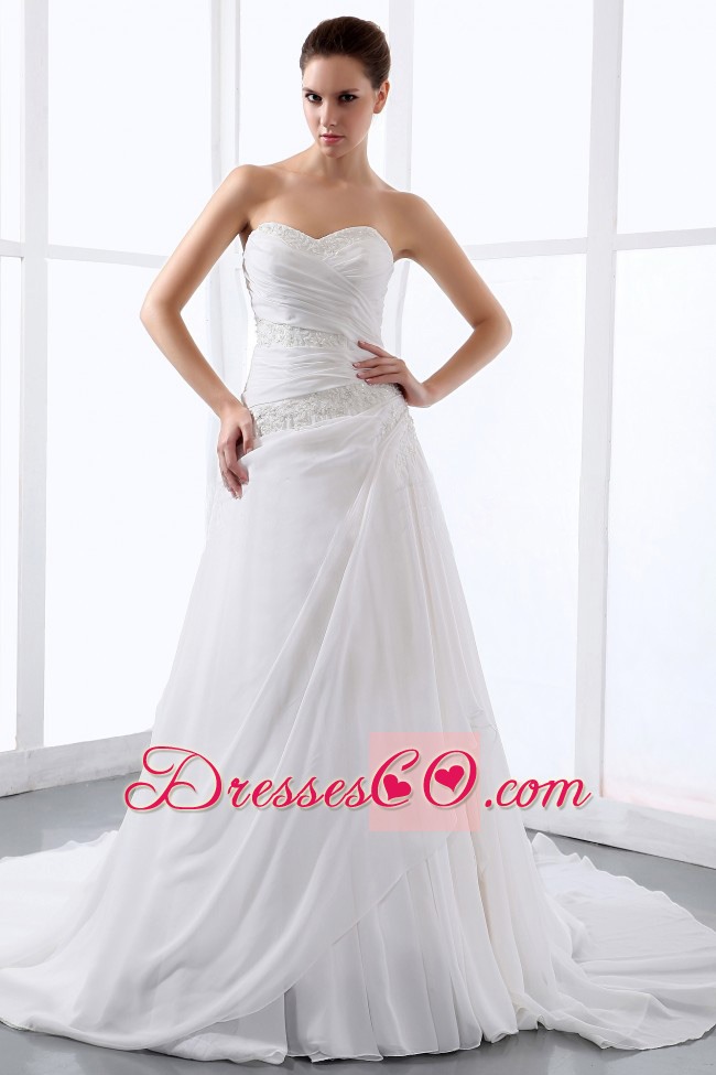 Affordable Princess Wedding Dress With Appliques For Wedding Party