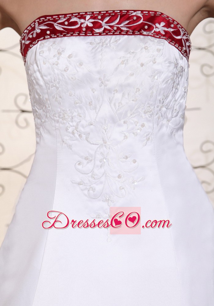 Embroidery In Satin Modest Chapel Train For Wedding Dress