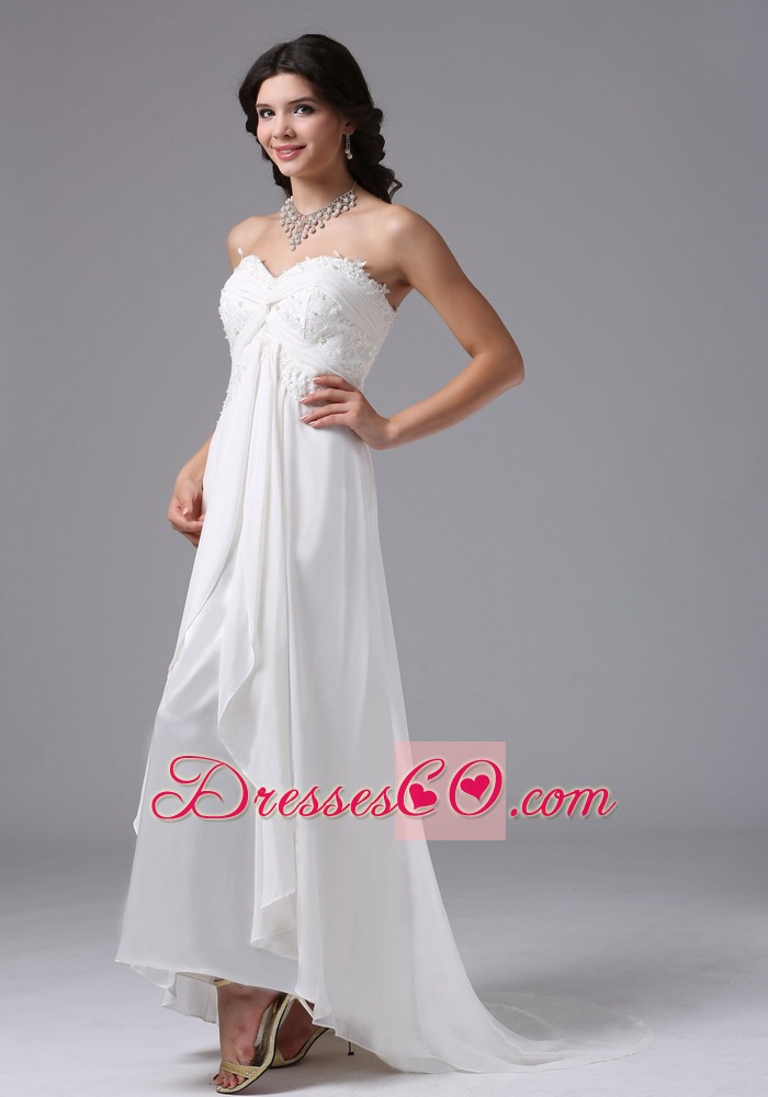 Custom Made and Lace High-low Wedding Dress