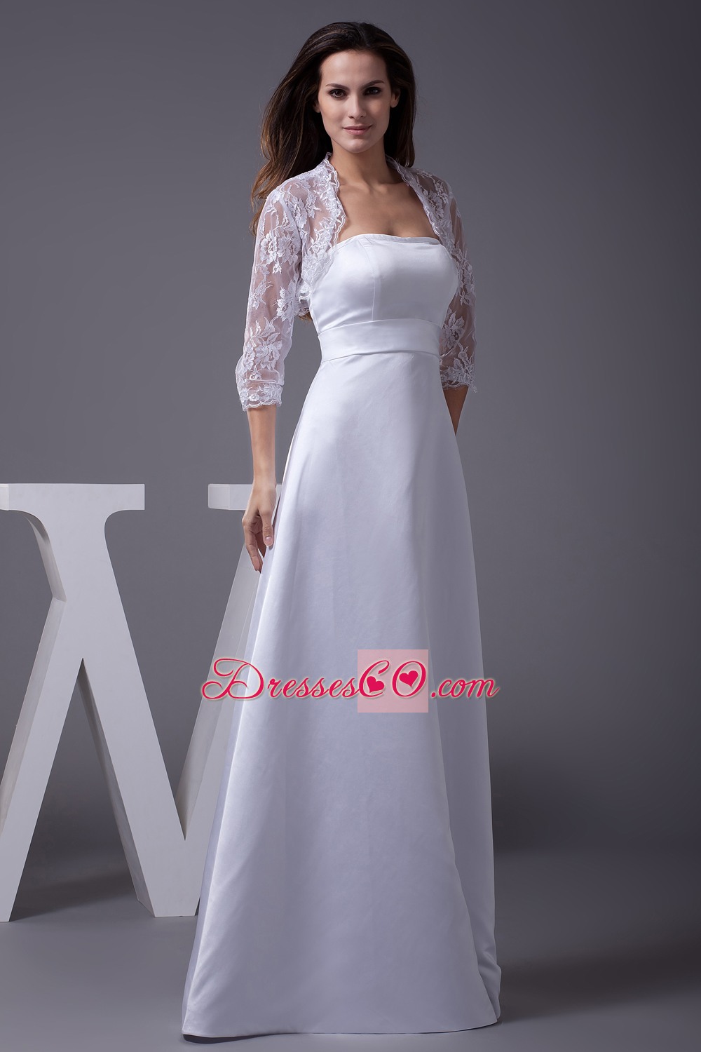 Strapless A-line Long Wedding Dress