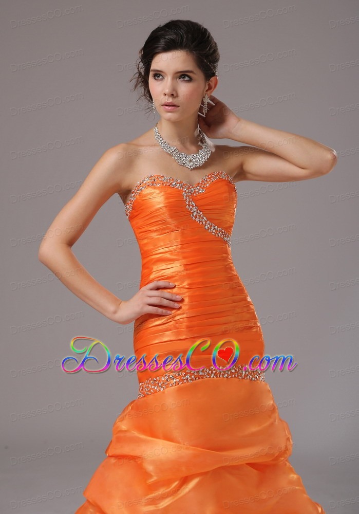 Mermaid Beaded Decorate Bust and Ruched Bodice For Prom Dress
