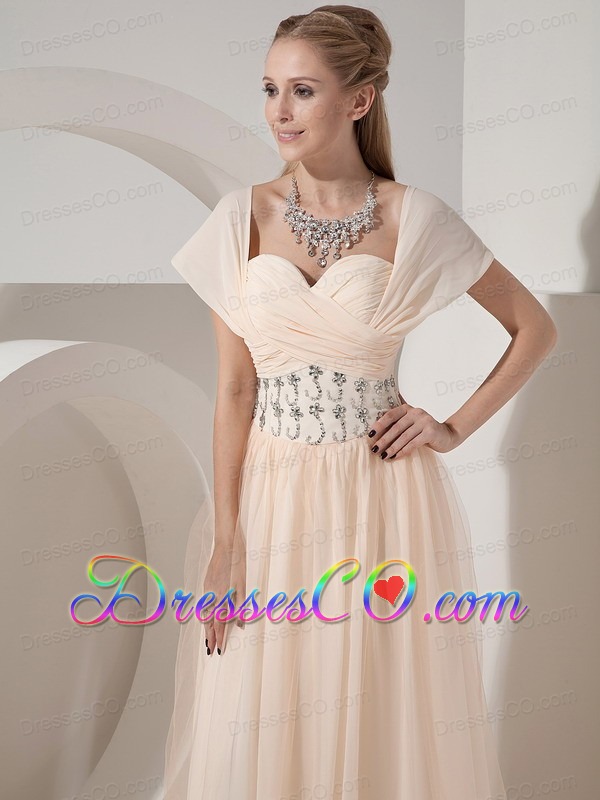Customize Champagne Column Mother Of The Bride Dress Chiffon Beading Long