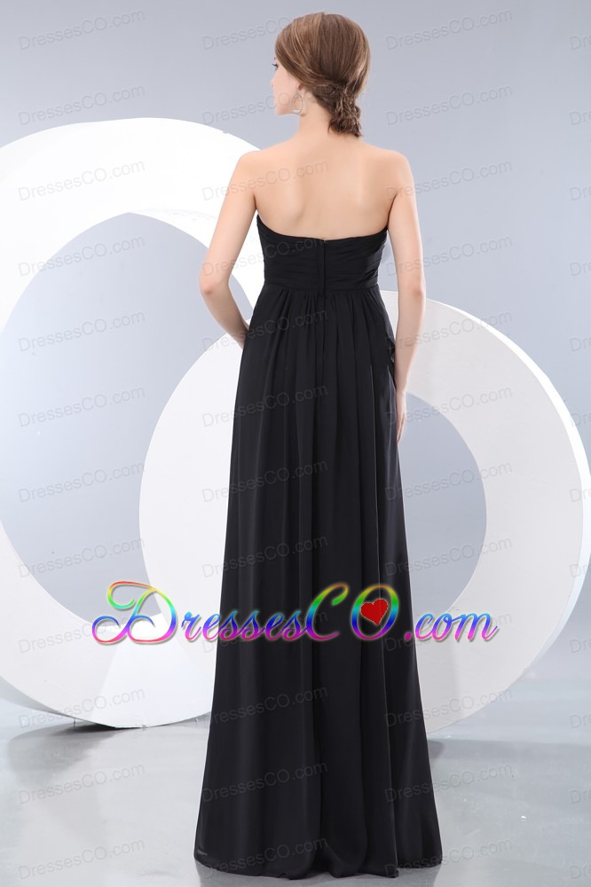 Cheap Black Ruching Prom Dress Empire Long Chiffon