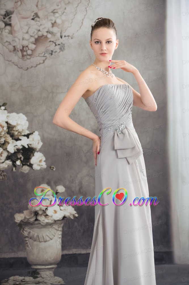 Beaded Strapless Empire Prom Dress With Brush For Spring